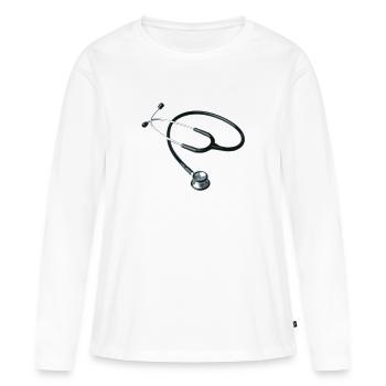 stethoscope doctor - Women's Premium Organic Long Sleeve Shirt - white - Front - Julia (174cm)