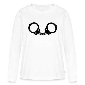 Menottes - T-shirt manches longues Premium bio Femme - blanc - Devant - Julia (174cm)