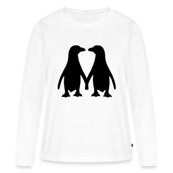 Manchot - T-shirt manches longues Premium bio Femme - blanc - Devant - Julia (174cm)