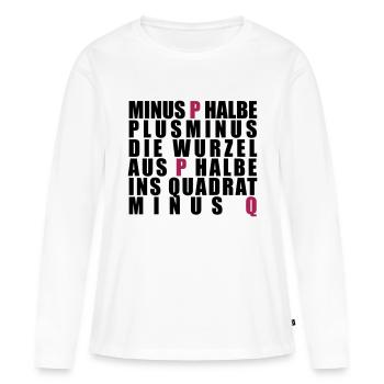 p-q-Formel - Frauen Premium Bio Langarmshirt - Weiß - Vorne - Julia (174cm)