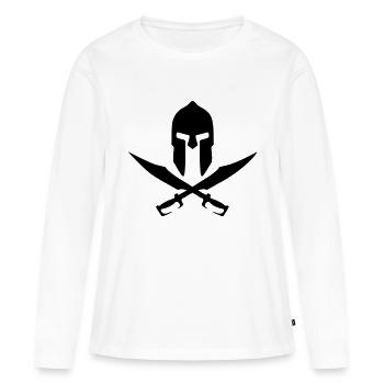 helm spart Spart warrior helm trojan retro vintage - Women's Premium Organic Long Sleeve Shirt - white - Front - Julia (174cm)