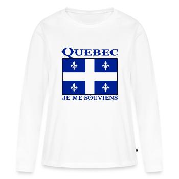 quebec je me souviens Montréal - T-shirt manches longues Premium bio Femme - blanc - Devant - Julia (174cm)