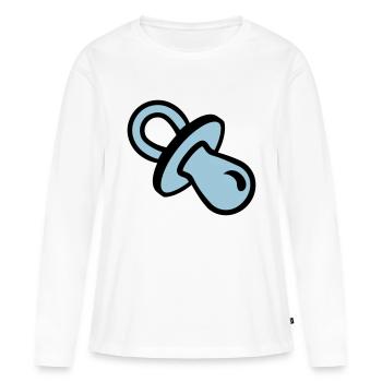 Schnuller - Frauen Premium Bio Langarmshirt - Weiß - Vorne - Julia (174cm)