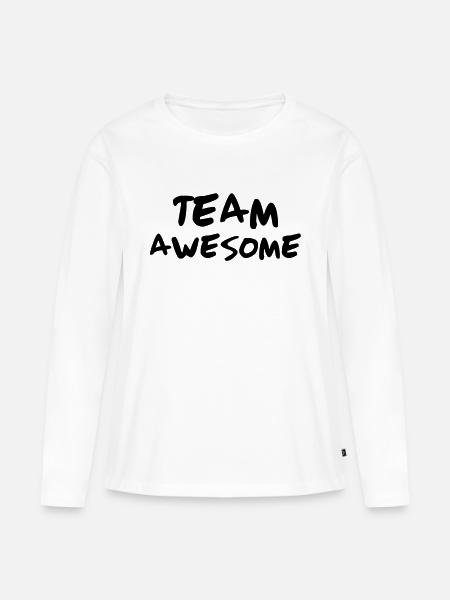 Team Awesome - Frauen Premium Bio Langarmshirt - Weiß