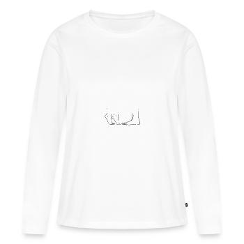 Pieds, pieds, femmes et hommes - T-shirt manches longues Premium bio Femme - blanc - Devant - Julia (174cm)