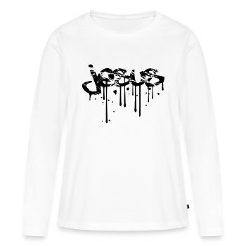bébé, nourrisson couche hochet sucette cloué mort - T-shirt manches longues Premium bio Femme - blanc - Devant - Julia (174cm)