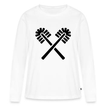 Toilette WC - T-shirt manches longues Premium bio Femme - blanc - Devant - Julia (174cm)