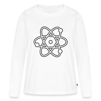 atom - T-shirt manches longues Premium bio Femme - blanc - Devant - Julia (174cm)
