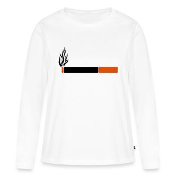 Zigarette Zigarette Zigarre Symbol ikone - Frauen Premium Bio Langarmshirt - Weiß - Vorne - Julia (174cm)