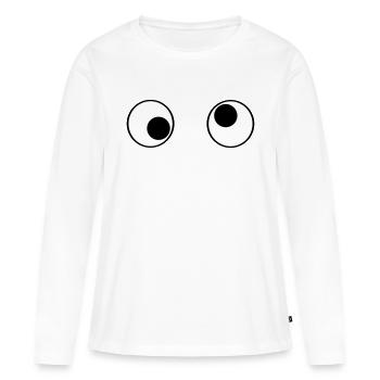 Yeux funny - T-shirt manches longues Premium bio Femme - blanc - Devant - Julia (174cm)