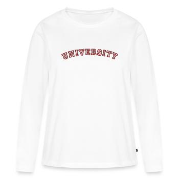 Université, université - T-shirt manches longues Premium bio Femme - blanc - Devant - Julia (174cm)