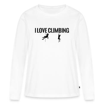 I Love Climbing gift grafic design gift - Frauen Premium Bio Langarmshirt - Weiß - Vorne - Julia (174cm)
