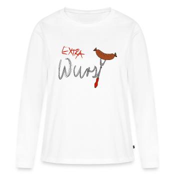 Extra Wurst - Frauen Premium Bio Langarmshirt - Weiß - Vorne - Julia (174cm)