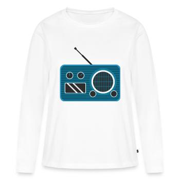 radio - T-shirt manches longues Premium bio Femme - blanc - Devant - Julia (174cm)