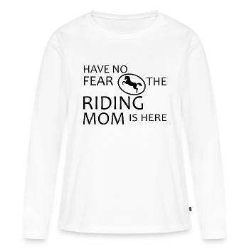 Cheval cheval cheval équitation - T-shirt manches longues Premium bio Femme - blanc - Devant - Julia (174cm)