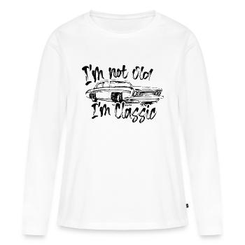 Je ne suis pas vieux, je suis classique - T-shirt manches longues Premium bio Femme - blanc - Devant - Julia (174cm)