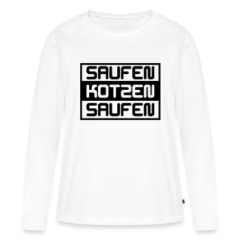 saufen kotzen - Frauen Premium Bio Langarmshirt - Weiß - Vorne - Julia (174cm)