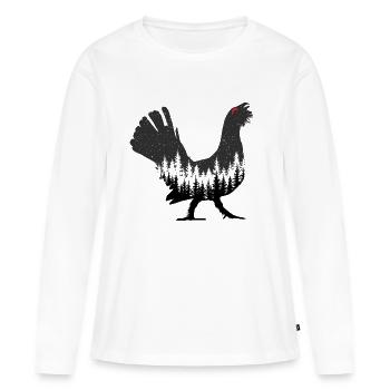 Grand tétras - T-shirt manches longues Premium bio Femme - blanc - Devant - Julia (174cm)