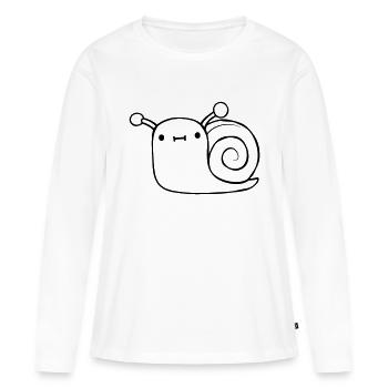 Mignon petit escargot - T-shirt manches longues Premium bio Femme - blanc - Devant - Julia (174cm)