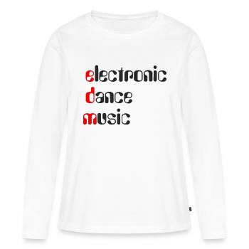 Musique de danse électronique EDM - T-shirt manches longues Premium bio Femme - blanc - Devant - Julia (174cm)