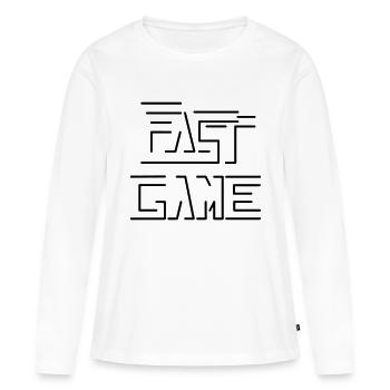 jeu rapide - T-shirt manches longues Premium bio Femme - blanc - Devant - Julia (174cm)