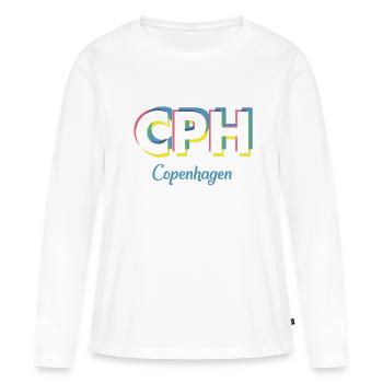 Copenhague - CPH - Copenhague - Dänemark - Danemark - T-shirt manches longues Premium bio Femme - blanc - Devant - Julia (174cm)