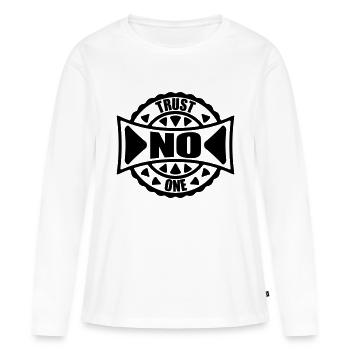 ne faites confiance à personne pour ne citer - T-shirt manches longues Premium bio Femme - blanc - Devant - Julia (174cm)