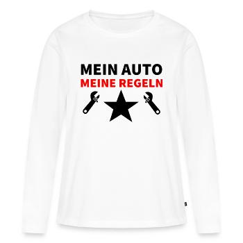 Auto - Frauen Premium Bio Langarmshirt - Weiß - Vorne - Julia (174cm)