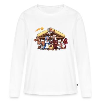 Crèche - T-shirt manches longues Premium bio Femme - blanc - Devant - Julia (174cm)