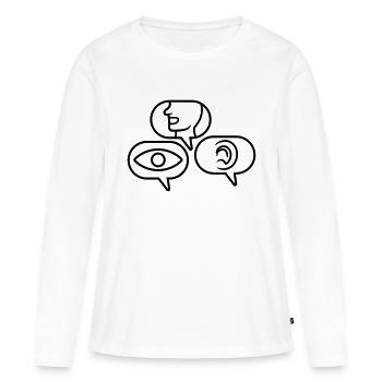 Bulles Voir Entendre parler - T-shirt manches longues Premium bio Femme - blanc - Devant - Julia (174cm)