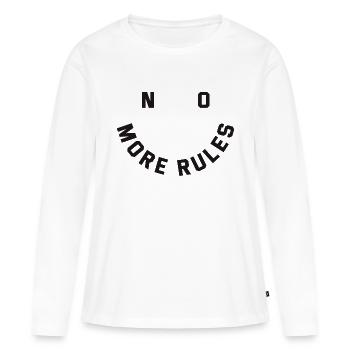 Plus de règles - T-shirt manches longues Premium bio Femme - blanc - Devant - Julia (174cm)