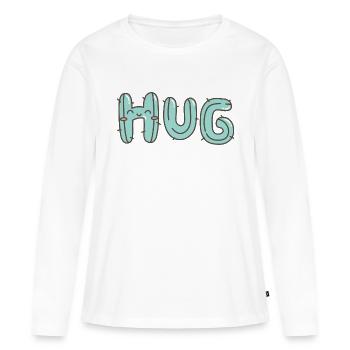 Embrasser - T-shirt manches longues Premium bio Femme - blanc - Devant - Julia (174cm)