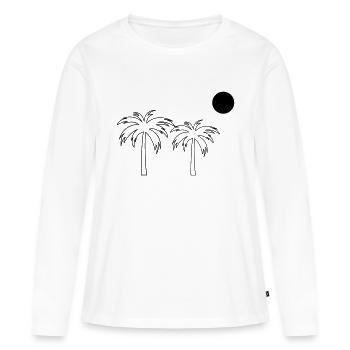 Palmiers - T-shirt manches longues Premium bio Femme - blanc - Devant - Julia (174cm)