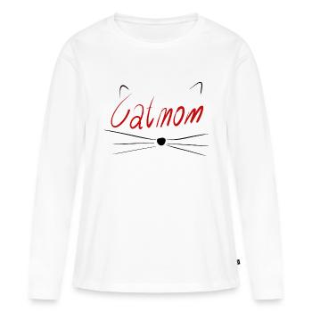 Katzen-Mama - Frauen Premium Bio Langarmshirt - Weiß - Vorne - Julia (174cm)