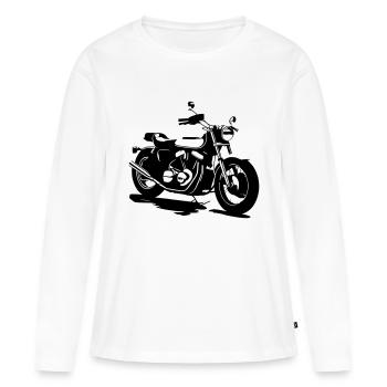 MOTO CLASSIQUE - T-shirt manches longues Premium bio Femme - blanc - Devant - Julia (174cm)