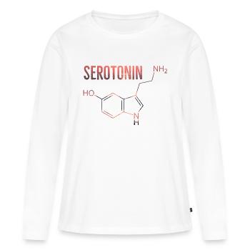 molécule de sérotonine - T-shirt manches longues Premium bio Femme - blanc - Devant - Julia (174cm)
