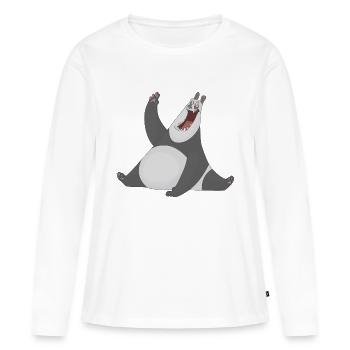Dessin de panda mignon - T-shirt manches longues Premium bio Femme - blanc - Devant - Julia (174cm)