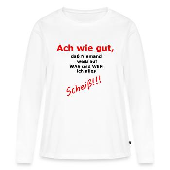 ach wie gut - Frauen Premium Bio Langarmshirt - Weiß - Vorne - Julia (174cm)