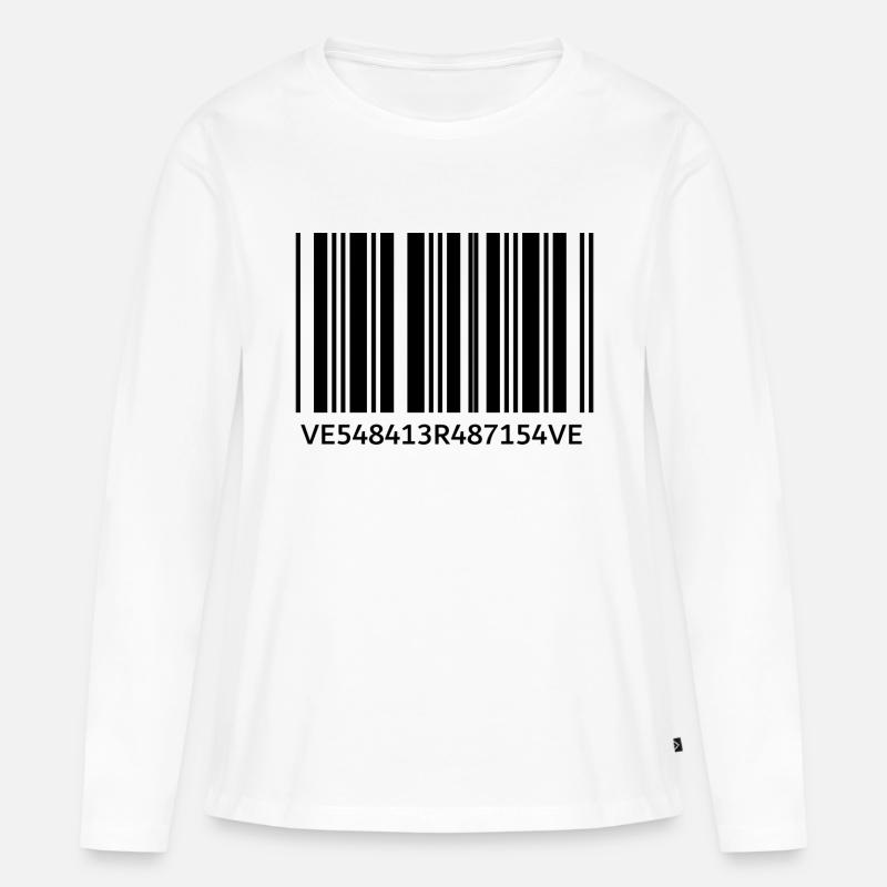 Verve Barcode - Frauen Premium Bio Langarmshirt - Weiß