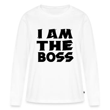 je suis le chef - T-shirt manches longues Premium bio Femme - blanc - Devant - Julia (174cm)