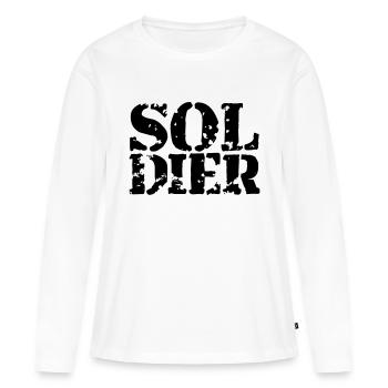 Stempel Soldat Logo Krieg General Freiheitskämpfer - Frauen Premium Bio Langarmshirt - Weiß - Vorne - Julia (174cm)