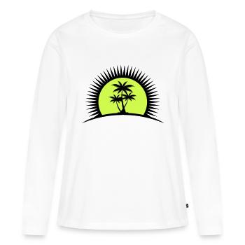 palmier - T-shirt manches longues Premium bio Femme - blanc - Devant - Julia (174cm)