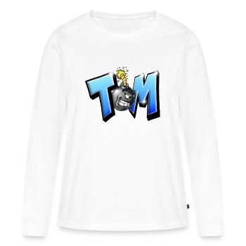 Graffiti Prénom TOM Imprimable sur tout ! - T-shirt manches longues Premium bio Femme - blanc - Devant - Julia (174cm)