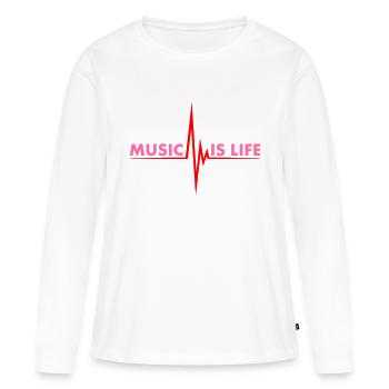 Music is Life Puls Heartbeat Music Frequency Lyrics - Women's Premium Organic Long Sleeve Shirt - white - Front - Julia (174cm)