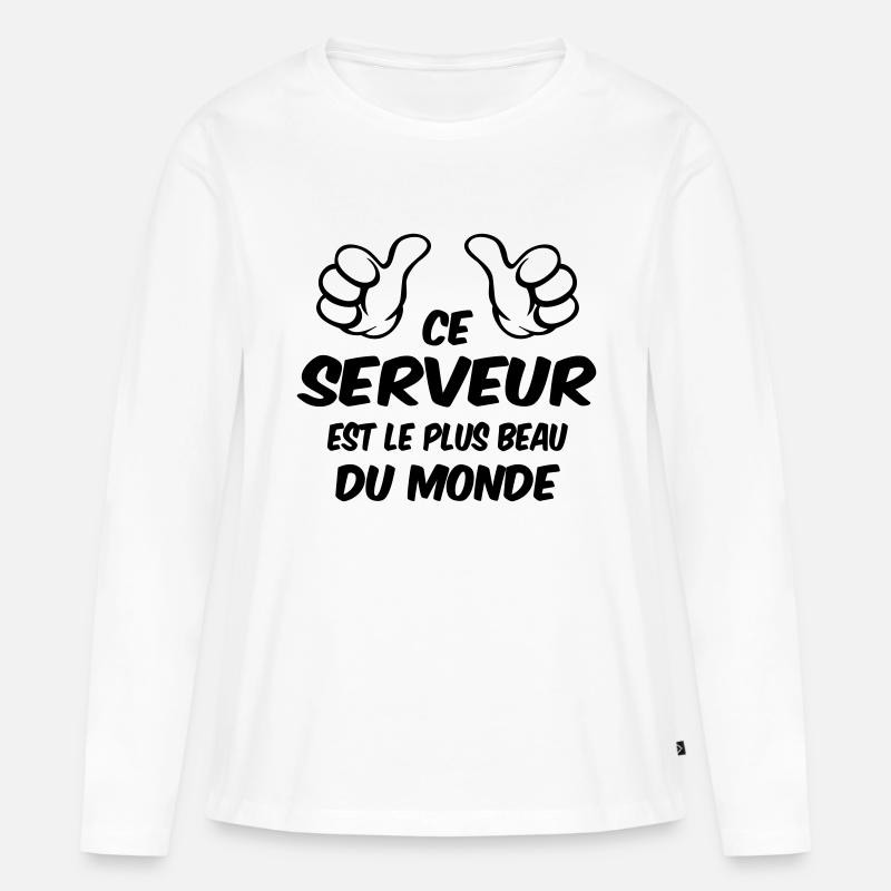 BESTER SERVER - Frauen Premium Bio Langarmshirt - Weiß