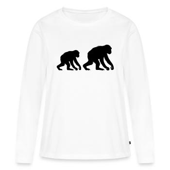 Singes - T-shirt manches longues Premium bio Femme - blanc - Devant - Julia (174cm)