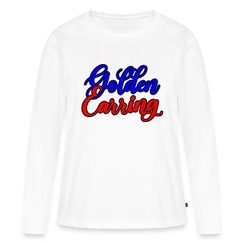 Goldener Ohrring - Musik - Frauen Premium Bio Langarmshirt - Weiß - Vorne - Julia (174cm)