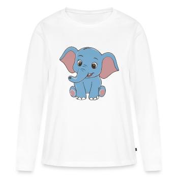 NIEDLICHES ELEFANTENBABY - Frauen Premium Bio Langarmshirt - Weiß - Vorne - Julia (174cm)