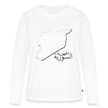 Carte de la Syrie comme plan SY - T-shirt manches longues Premium bio Femme - blanc - Devant - Julia (174cm)