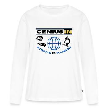 LE GÉNIE EN - T-shirt manches longues Premium bio Femme - blanc - Devant - Julia (174cm)